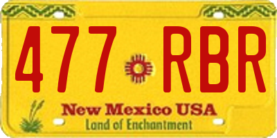 NM license plate 477RBR