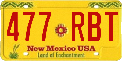 NM license plate 477RBT