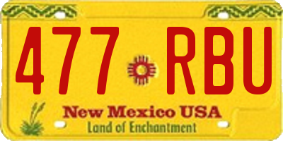 NM license plate 477RBU