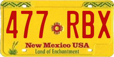 NM license plate 477RBX