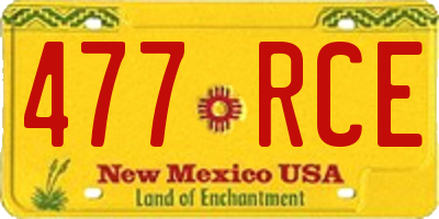 NM license plate 477RCE