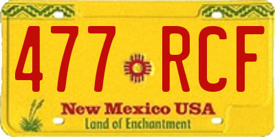 NM license plate 477RCF