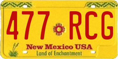 NM license plate 477RCG