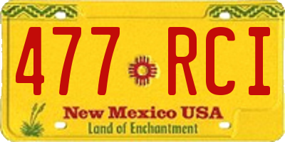 NM license plate 477RCI