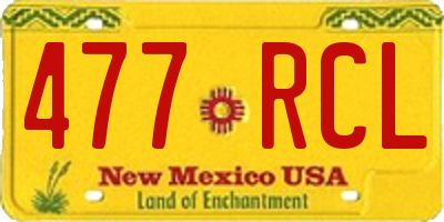 NM license plate 477RCL
