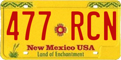 NM license plate 477RCN