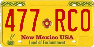 NM license plate 477RCO
