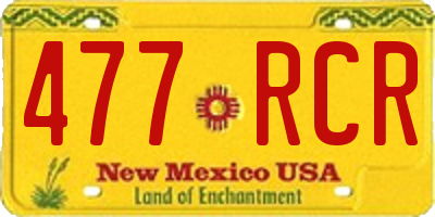 NM license plate 477RCR