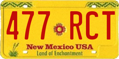 NM license plate 477RCT