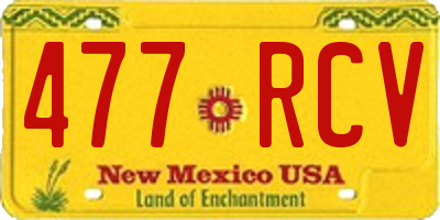 NM license plate 477RCV