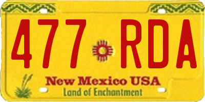 NM license plate 477RDA
