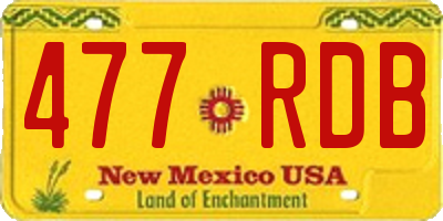 NM license plate 477RDB