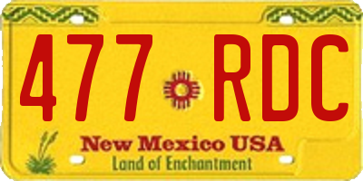 NM license plate 477RDC
