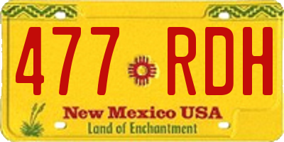 NM license plate 477RDH