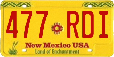 NM license plate 477RDI