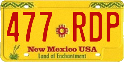 NM license plate 477RDP