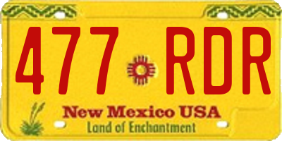 NM license plate 477RDR