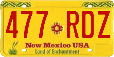 NM license plate 477RDZ