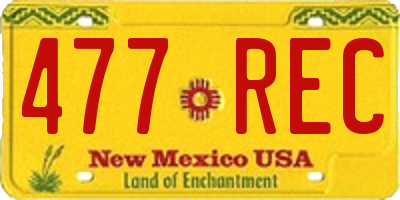 NM license plate 477REC