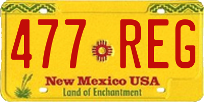 NM license plate 477REG