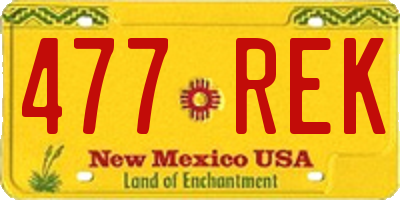 NM license plate 477REK