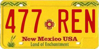 NM license plate 477REN