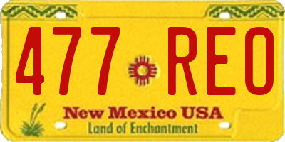 NM license plate 477REO