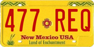 NM license plate 477REQ