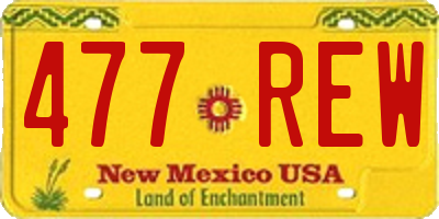 NM license plate 477REW