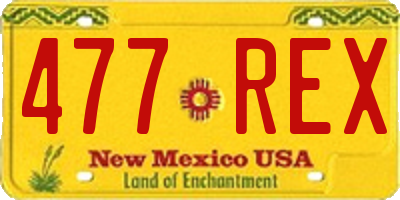 NM license plate 477REX