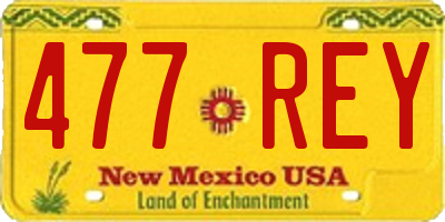 NM license plate 477REY