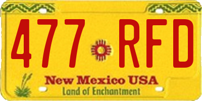 NM license plate 477RFD