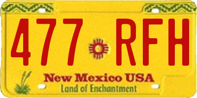NM license plate 477RFH