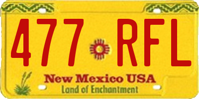 NM license plate 477RFL