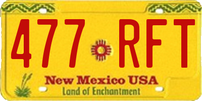 NM license plate 477RFT