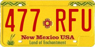 NM license plate 477RFU