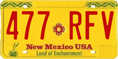 NM license plate 477RFV
