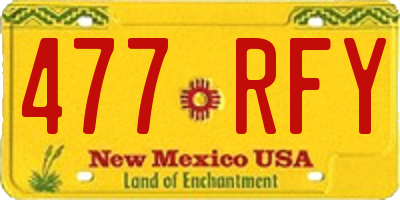 NM license plate 477RFY