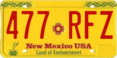 NM license plate 477RFZ