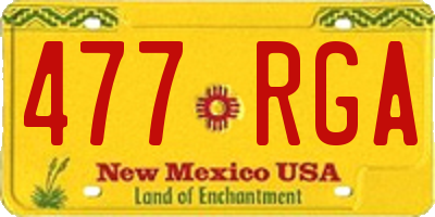 NM license plate 477RGA