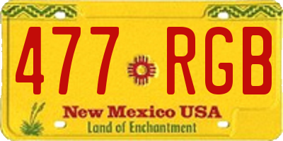 NM license plate 477RGB