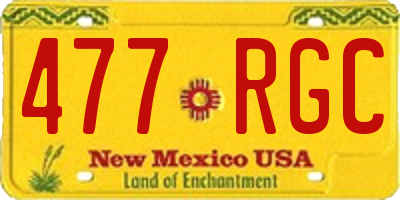 NM license plate 477RGC
