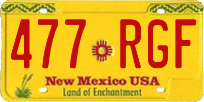 NM license plate 477RGF