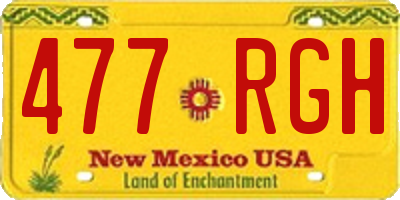 NM license plate 477RGH