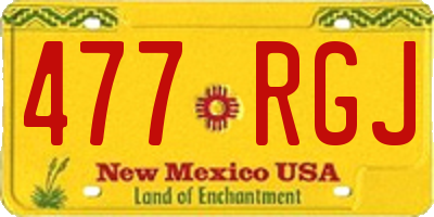 NM license plate 477RGJ