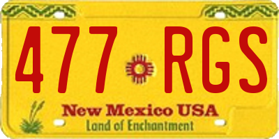 NM license plate 477RGS