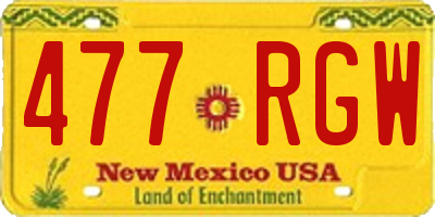 NM license plate 477RGW