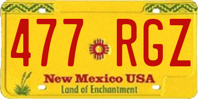 NM license plate 477RGZ