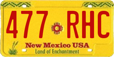 NM license plate 477RHC