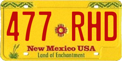 NM license plate 477RHD